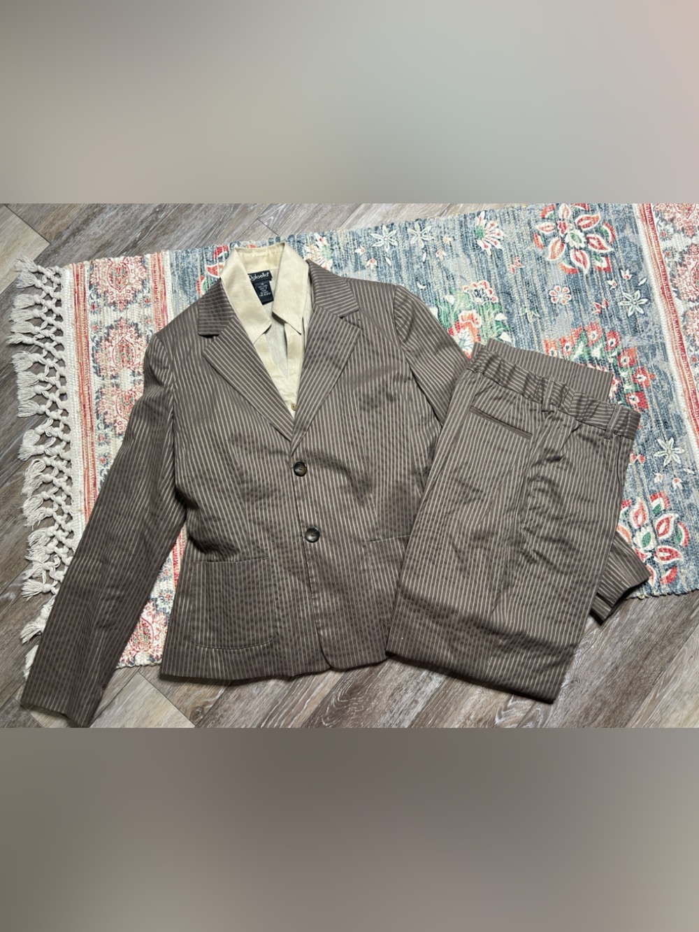 Rafaella Vintage brown pinstripe blazer set